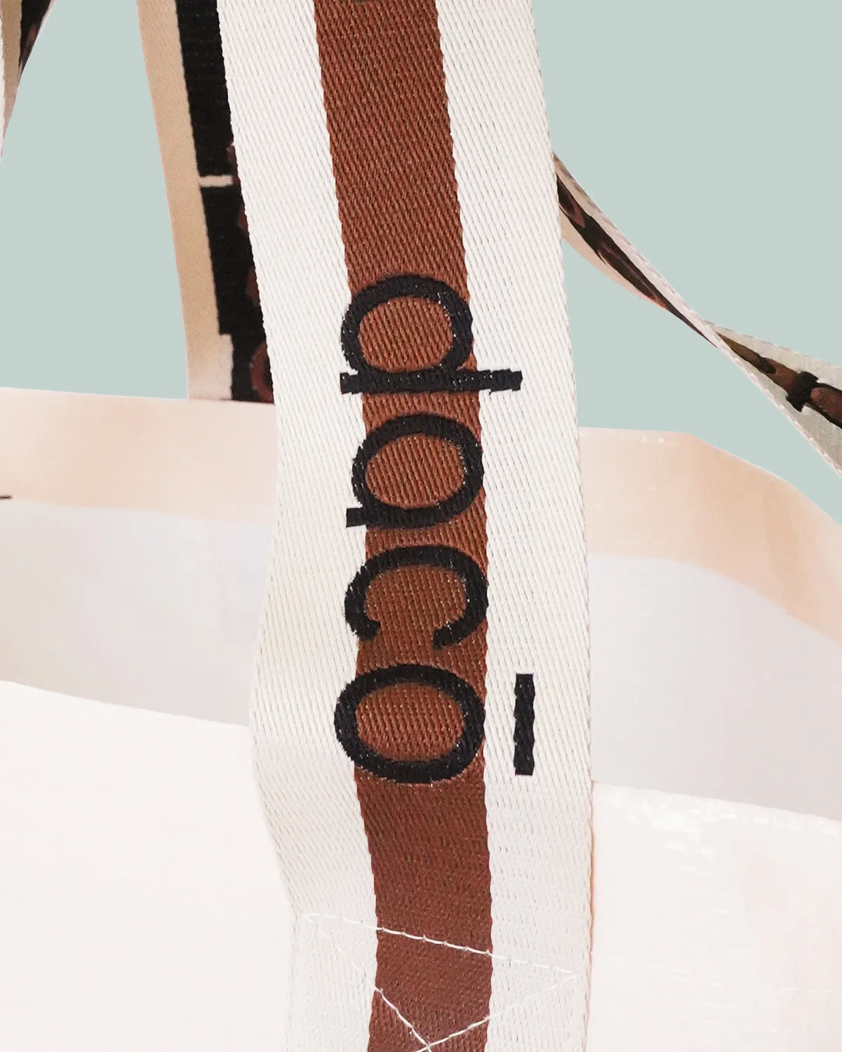 ワリフ（PPクロス）船底バッグ_持ち手ジャガード織り_持ち手ロゴ